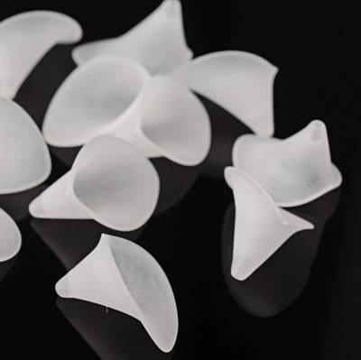 Flori acrilice, frosted, albe, 21x19mm  1 buc