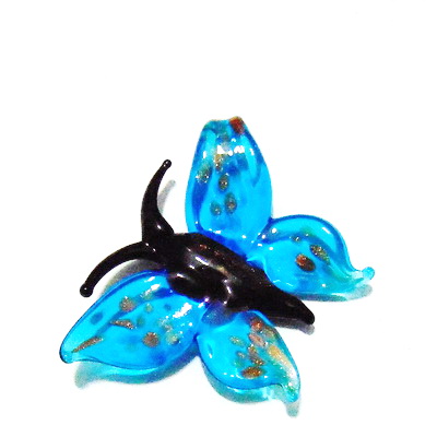 Pandantiv Murano, bleu, fluture 56x45x10 mm