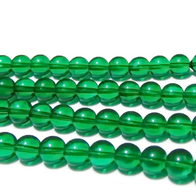 Margele sticla, verde-smarald, 8mm