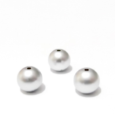 Perle plastic, argintii, mate, 10mm 10 buc