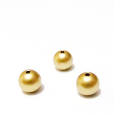Perle plastic, aurii, mate, 8mm 10 buc