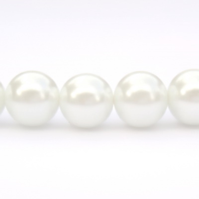 Perle  sticla albe, 10mm 10 buc