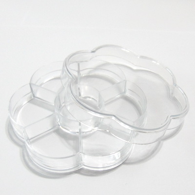 Cutie plastic, transparenta, 6 compartimente, 10x2cm