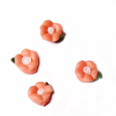 Cabochon portelan roz, floare 5~5.5x5~5.5x3~3.5mm