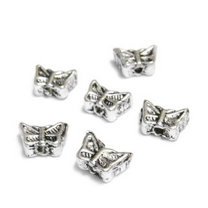 Margele argintiu antichizat, fluturasi 7.5mm 1 buc