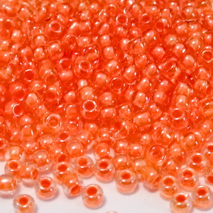 Margele TOHO, rotunde  11/0 : Inside-Color Crystal/Salmon-Lined 20 g