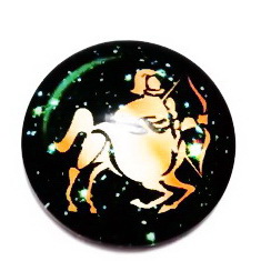 Cabochon sticla zodiac, SAGETATOR, 25x6mm 