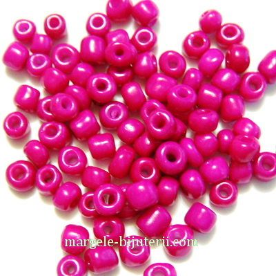 Margele nisip, fucsia, mate, sidefate, 4mm 20 g