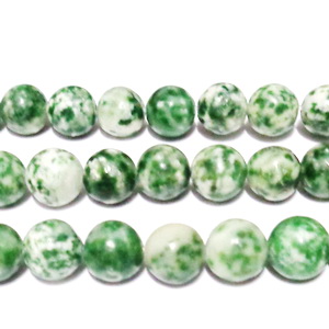 Piatra naturala verde cu alb, 10-10.5mm