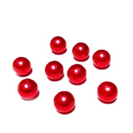 Perle plastic 8mm, FARA ORIFICIU, rosii