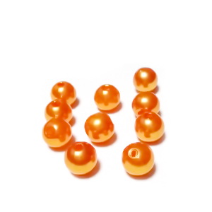 Perle plastic ABS, imitatie perle portocalii, 8mm