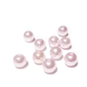 Perle plastic ABS, imitatie perle roz deschis, 8mm