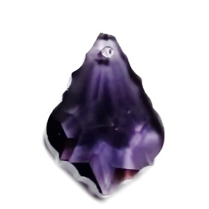 Pandantiv sticla, violet, fatetat, frunza 22x15.5x8.5mm
