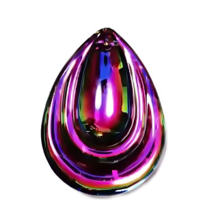 Pandantiv sticla electroplacata, multicolor, 45x32x9.5mm