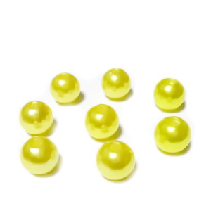 Perle plastic ABS, imitatie perle, galbene, 8mm