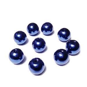 Perle plastic ABS, imitatie perle, albastru-cobalt, 8mm