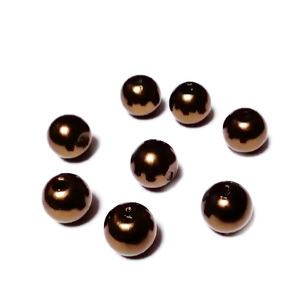 Perle plastic ABS, imitatie perle, maro, 8mm