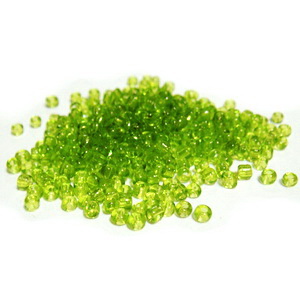 Margele nisip, verde deschis ,transparente, 2mm 20 g