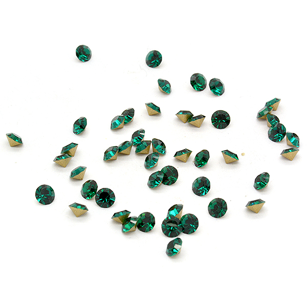 Swarovski Elements, Xirius Chaton 1088 PP10, Emerald 1.6mm