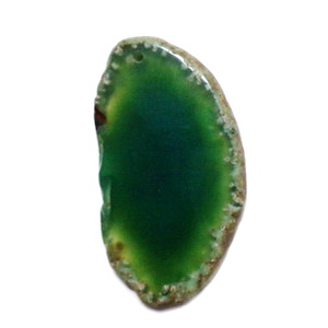 Pandantiv agata verde, 66x38x5mm