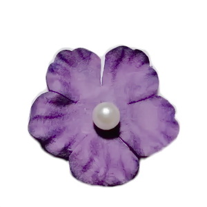 Floare hartie mov cu perla alba, 30mm
