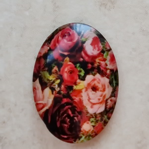 Cabochon sticla 25x18mm, flori, model 78-DISPONIBIL 1 BUC 1 buc