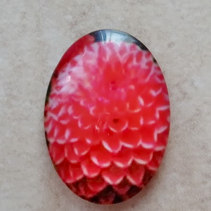 Cabochon sticla 25x18mm, flori, model 85-DISPONIBIL 1 BUC 1 buc