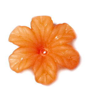 Flori acrilice, frosted, portocalii, 32x8mm  1 buc