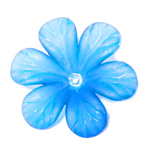 Flori acrilice, frosted, albastre, 33x8mm  1 buc