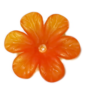 Flori acrilice, frosted, portocalii, 33x8mm  1 buc