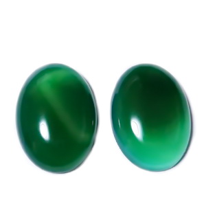 Cabochon agata verde, 25x18x6~7mm 1 buc