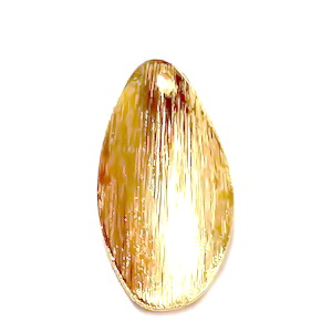 Pandantiv metalic, placat cu aur, frunza 19x9x2mm