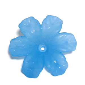 Flori acrilice, frosted, albastru deschis, 32x8mm 