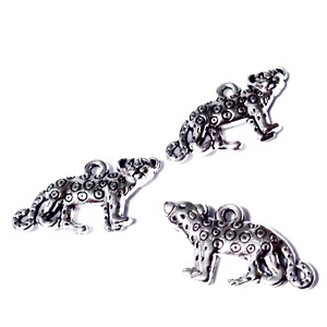 Pandantiv argintiu antichizat, leopard, 12x22x3mm