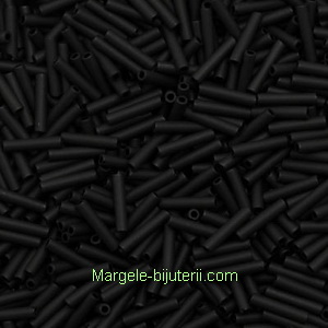 Margele tubulare, TOHO, 9mm, Opaque-Frosted Jet 20 g
