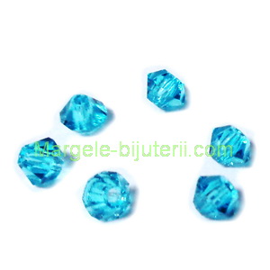 Margele Preciosa biconice Blue Zircone - 3mm 1 buc