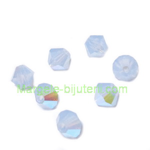 Margele Preciosa biconice Light Sapphire Opal AB - 4mm 1 buc