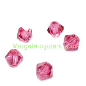 Margele Preciosa biconice Indian Pink - 4mm 1 buc