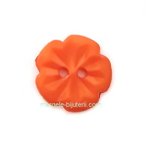 Nasturi plastic portocaliu inchis, floare 15x2.5mm 1 buc