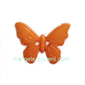 Nasturi plastic portocaliu inchis, fluturas 17x22.5x2mm 1 buc