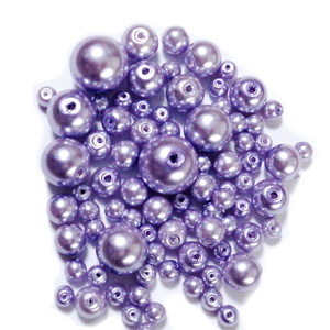 Mix perle sticla, mov deschis, 4-12 mm 25 g