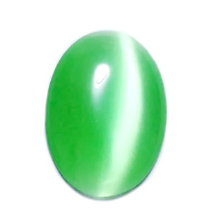 Cabochon ochi de pisica verde, 25x18x3~4mm 1 buc