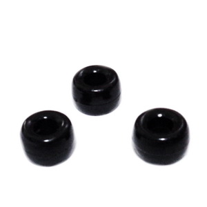 Margele plastic, negre, 9x6mm, orificiu 4 mm 1 buc