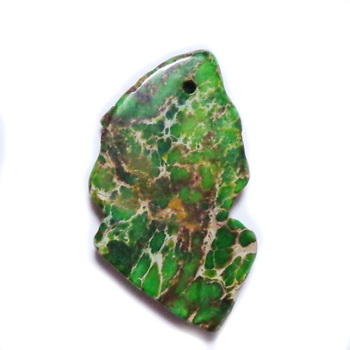 Pandantiv regalit verde cu jasp imperial, 39x22x5mm 1 buc