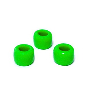 Margele plastic, verde deschis, 8x6mm, orificiu 4 mm 1 buc