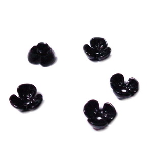 Flori plastic negru, 6x6x2.5mm