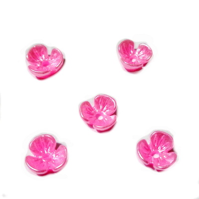 Flori plastic roz, 6x6x2.5mm