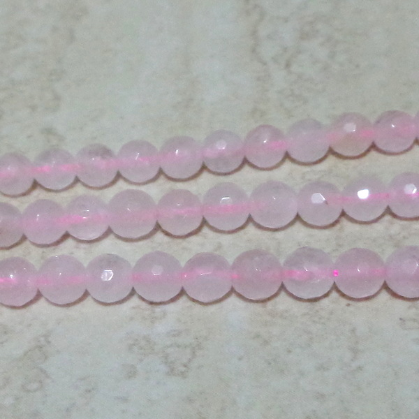 Cuart roz fatetat 6mm 1 buc