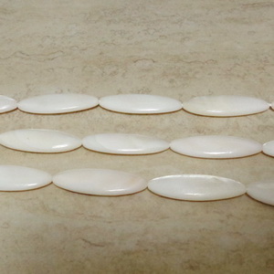 Perle sidef, albe, 28x10x3.5mm