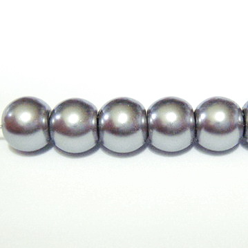 Perle sticla gri 6 mm 10 buc